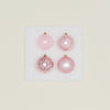 Medium Glass Ornament Set - Pink