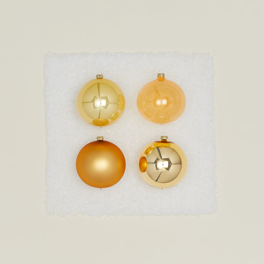 Large Glass Ornament Set - Gold